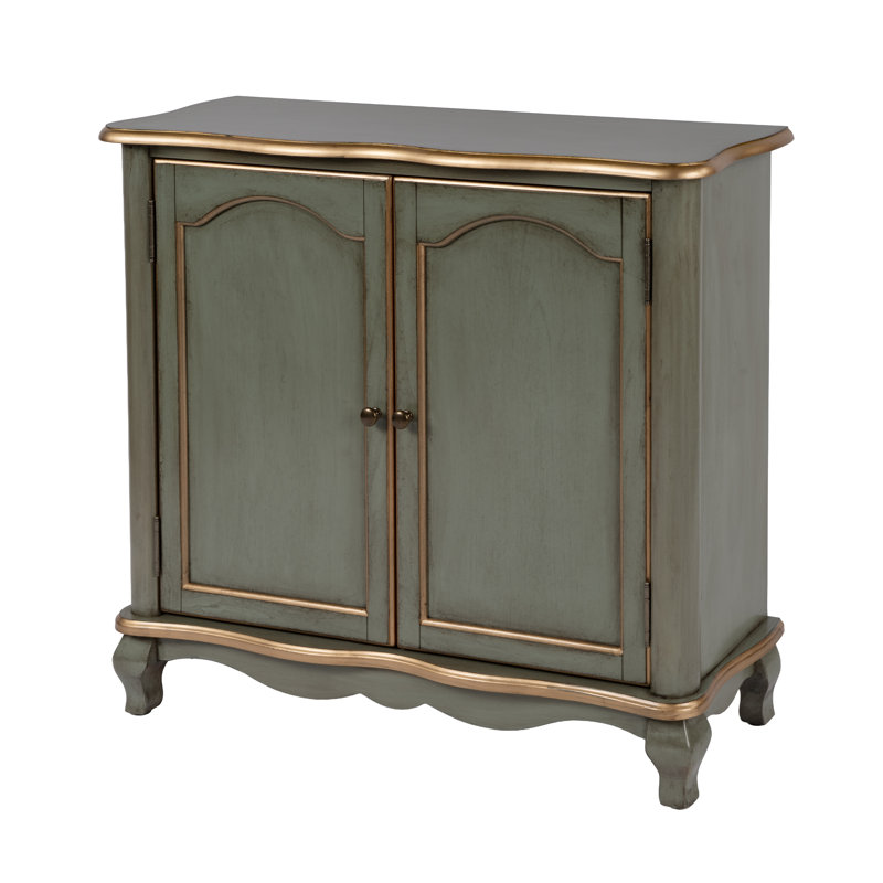Aigul Accent Cabinet, Green & Gold