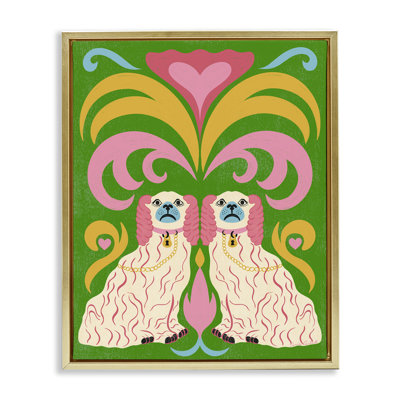 Staffordshire Symmetry Dogs Floating Frame, design by Carrie Cantwell
