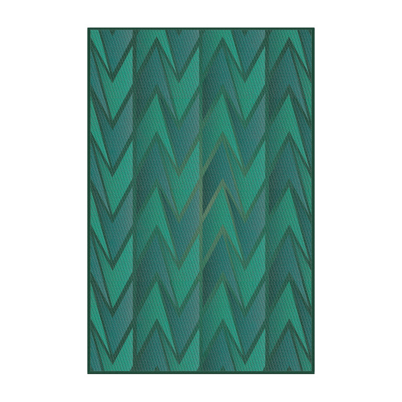 Tapis vert à chevrons Koffler, Rectangle 5 pi x 7 pi