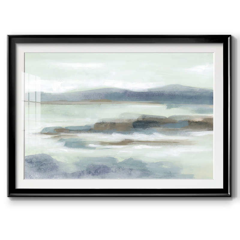 Soft Shores, impression encadrée avec cadre biseauté et verre biseauté, Noir, H 15 po x l 21 po x P 1,5 po