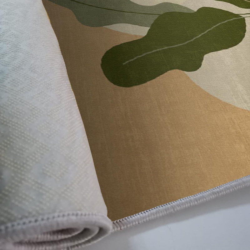 Premium Woven Carpet, 3.3 x 4.6 ft, 100% Polyester, Non-Slip Felt Dot Underside | Raschel Knitting, 0.4 in Pile Height, Machine Washable | Modern Digital Print Design, Ideal for Living Room & Bedroom Decor