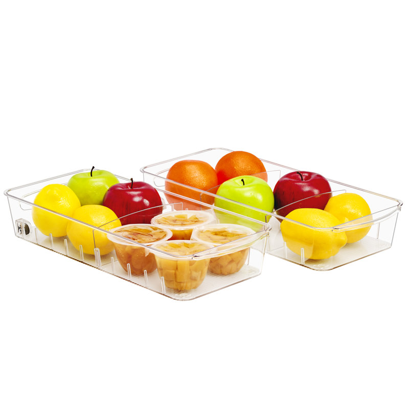 Low Fridge Organizer on Wheels 2 Pack