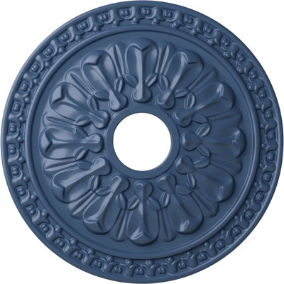 Médaillon de plafond Endurathane Bailey, DO 18 1/8 po x P 3/4 po (convient aux auvents jusqu'à 4 po), finition perle noire peinte à la main