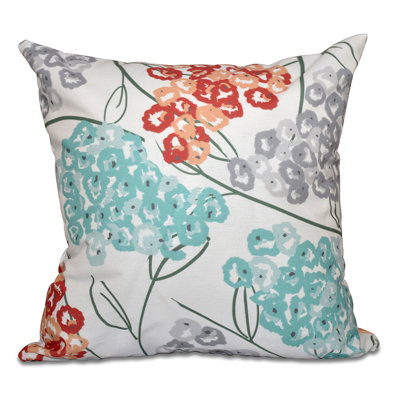 Beach Vacation Floral Reversible Throw Pillow