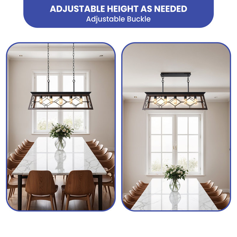 Luminaire suspendu pour îlot de cuisine 5 lumières Angelann
