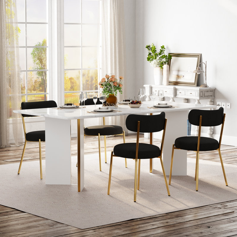 Table de salle à manger 70 po, Or blanc