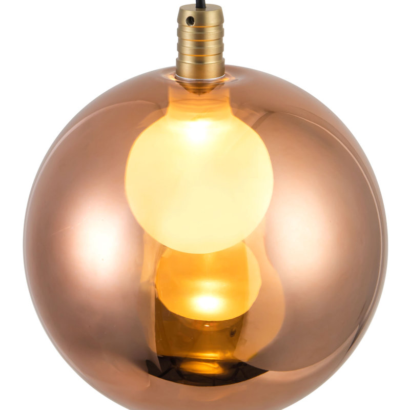 Bolla 6-in Gold dimmable LED Pendant, Brushed Gold