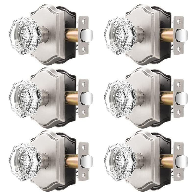 Boutons de porte en cristal, Nickel brossé