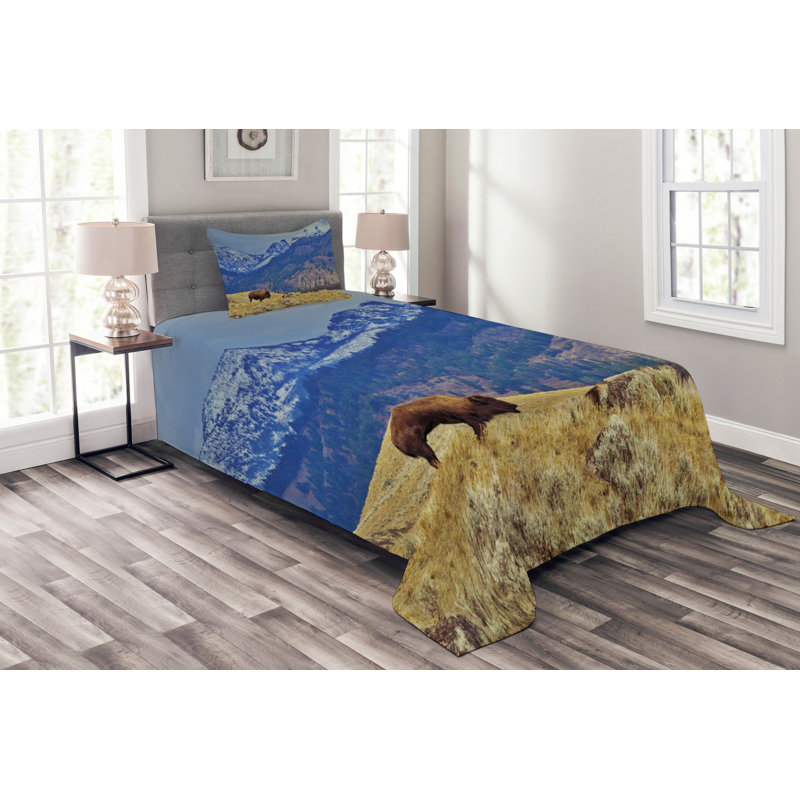 Micheal No Pattern Bedspread with Pillow Shams, 170 x 220 cm
