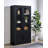 Riva 4-Door Tall Accent Display Cabinet Led Lighting Black