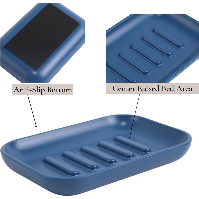 Alabaster Soap Dish, Polo (Navy Blue)