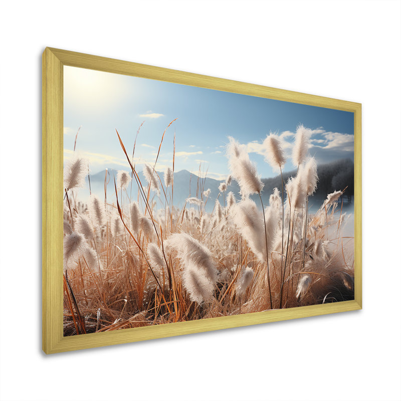 «Meadow Winter Scenery I», reproduction sur toile, Cadre doré simple, H 34 po x l 44 po x P 1,5 po