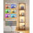 5-Tier Display Shelf Floor Lamp With RGBW Color Changing Lights, Adjustable Brightness & Modes, Corner Standing Column Etagere Organizer For Living Room, Bedroom, Office Decor - Black
