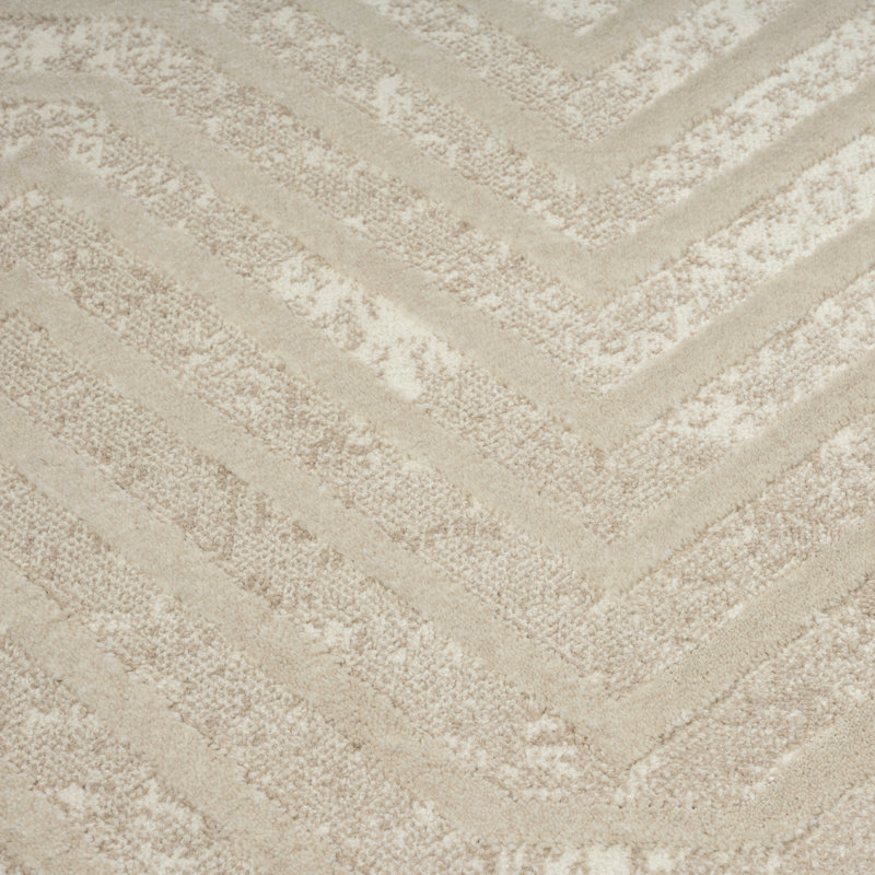 Tapis beige à motif géométrique à lignes horizontales abani Rugs Ter140A, Rectangle 2 pi x 3 pi