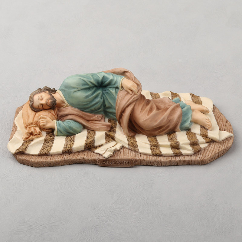 Figurine en polyrésine dormant 8,3 pouces de largeur Saint Joseph