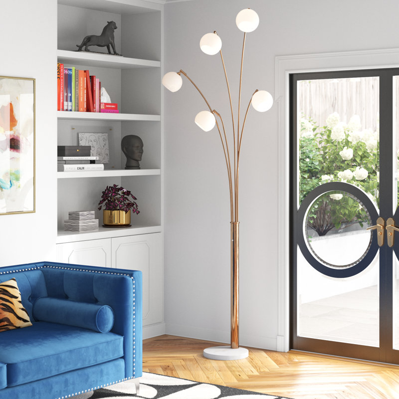 Katrina 95'' Champagne/White Tree Floor Lamp