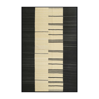 Tapis noir/beige contemporain