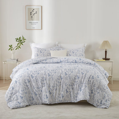 Microfiber Floral Print Comforter Set