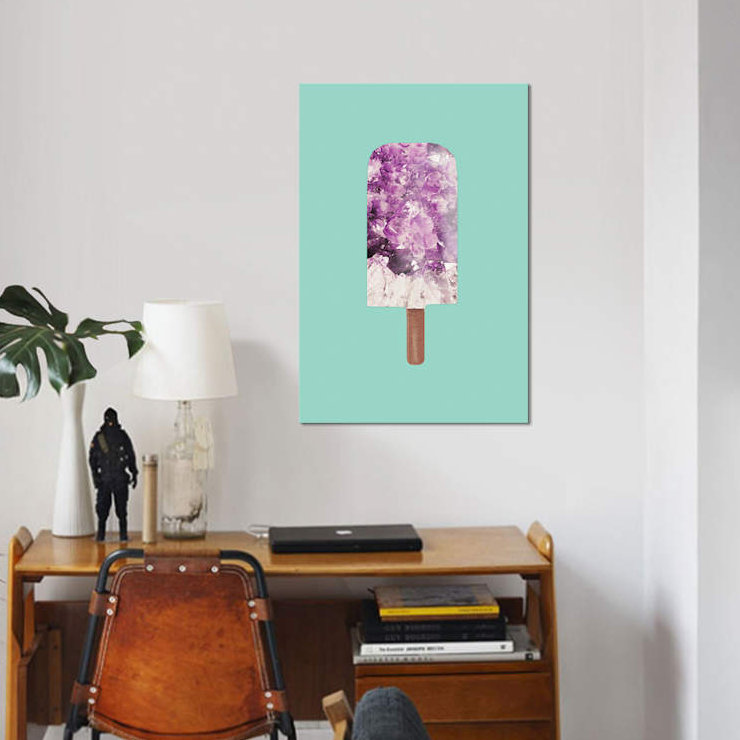 « améthyste popsicle », impression sur toile tendue, H 12 po x l 8 po x P 0,75 po, Pas de tapis, Toile tendue