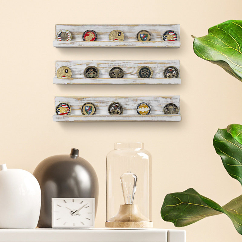 3 Piece Pine Solid Wood Floating Shelf