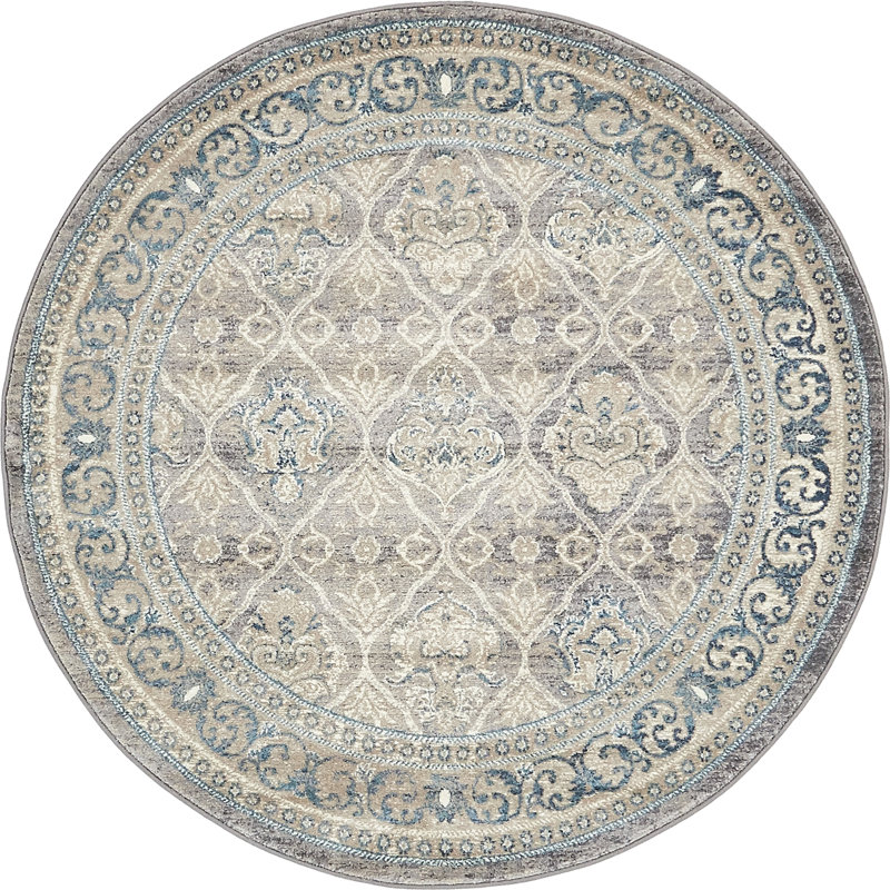 Patchway Geometric Indoor Rug, Round 5'
