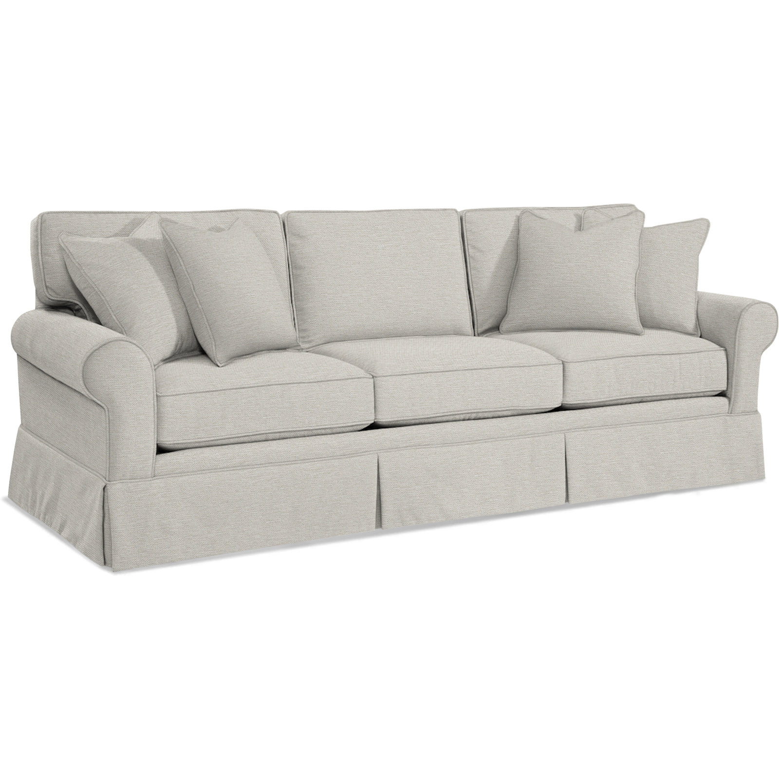 Benton 98'' Skirted Sofa, White Performance Fabric