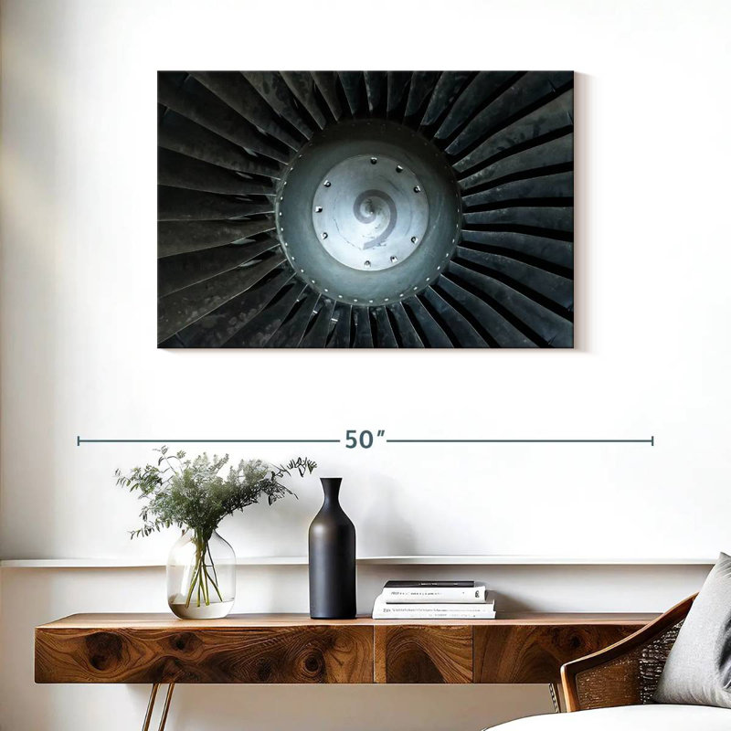 Mehar Retro Airplane Engine, 24" H x 36" W