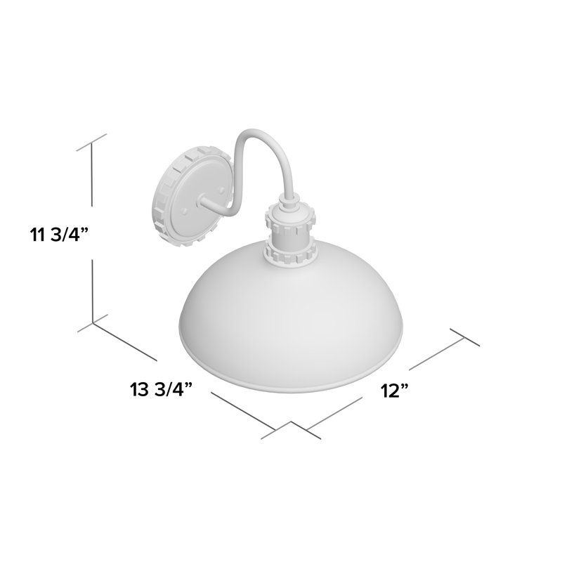 Luminaire de grange d'extérieur H 11,75 "Ravi, Noir