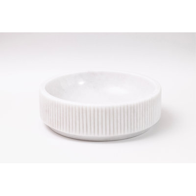 Natural Stone Vessel Bathroom Sink Burj Blanc Marble