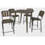 Chaise de comptoir en bois massif récupéré 37,25 po Eckard en brun avec structure en métal noir