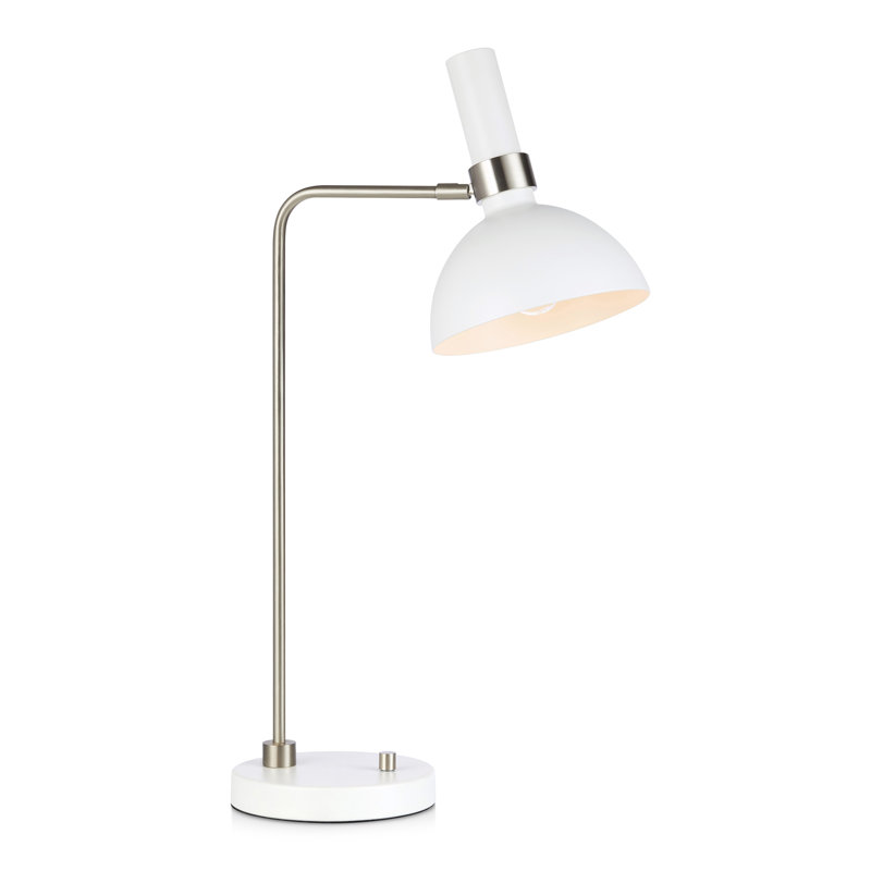 Keanu Metal Desk Lamp, White/Steel