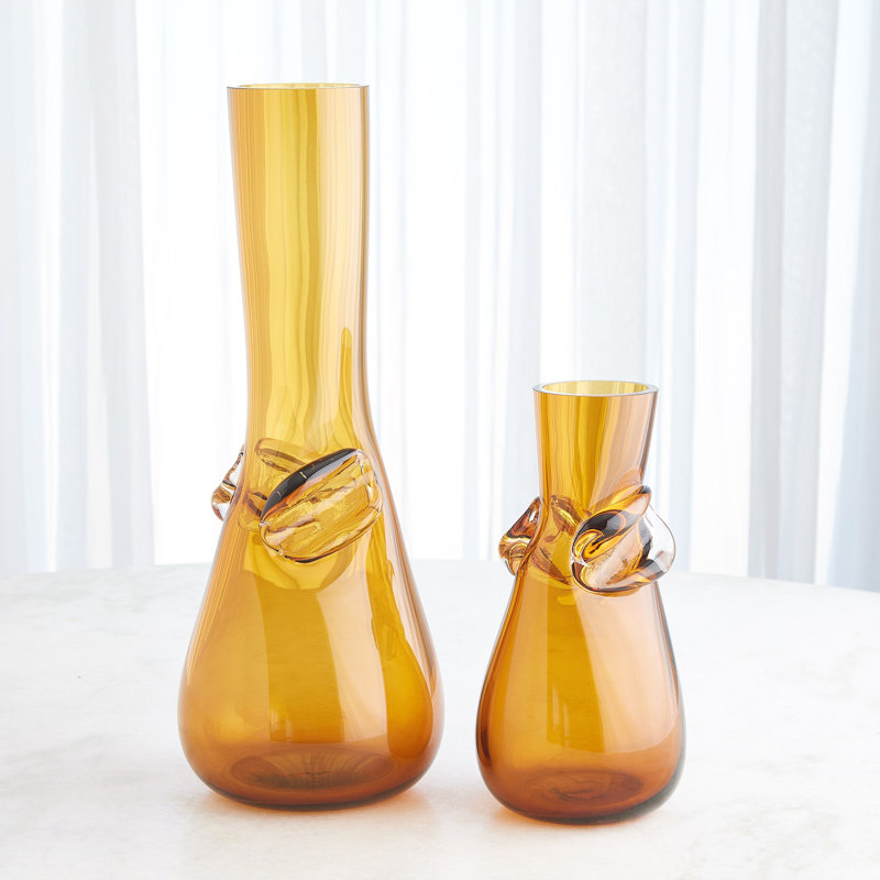 Knot Vase, 11.5" H x 5.5" W x 5.5" D, Yellow