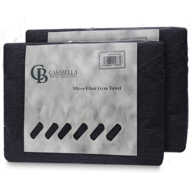 Microfiber Fast Drying Guest Towel, 4, Black