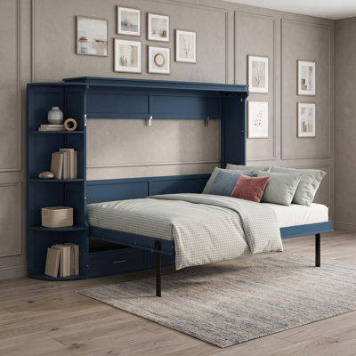 Murphy Platform Bed with Shelves and Drawers