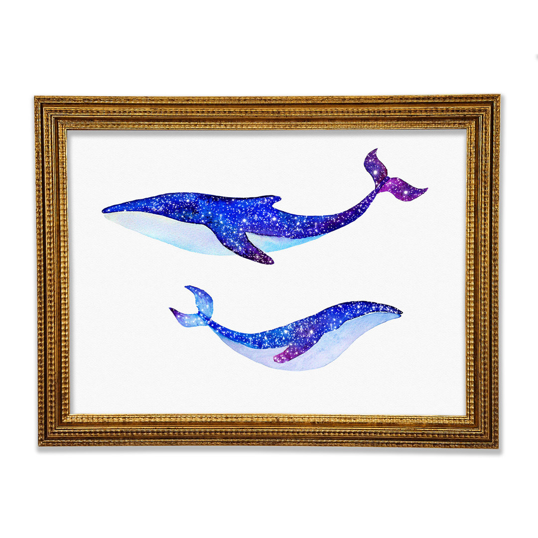 Gerahmtes Leinwandbild Twinkling Whales