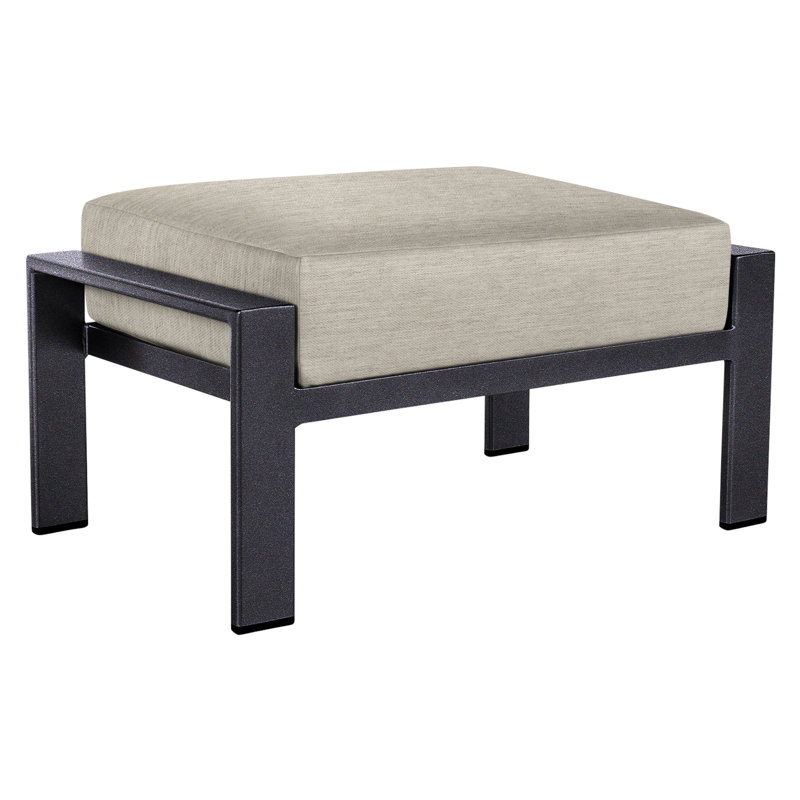 Studio Outdoor Ottoman, Graphite, Flagship Stone Sunbrella®