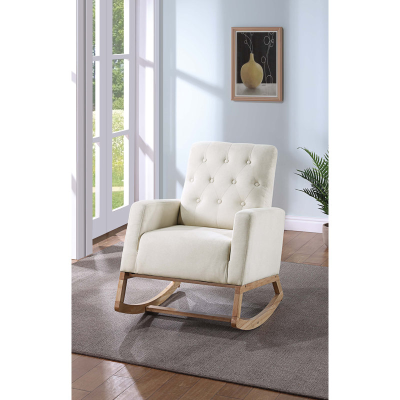 Chaise berçante Zahiya, Beige, Naturel