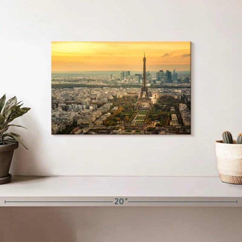 Soleil couchant sur Paris, H 8 po x l 12 po