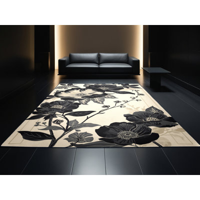 Tapis oriental beige lavable à la machine Pauleta