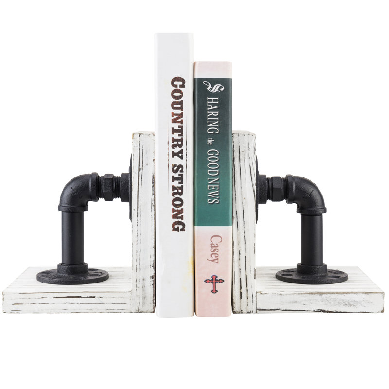 Industrial Wood Bookends