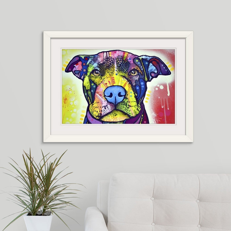 «Love-A-Bull» par Dean Russo - impression, H 24 po x l 32 po x P 1 po, Cadre blanc
