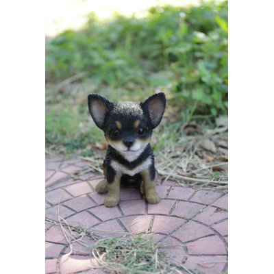 Black and Brown Chihuahua Puppy Statue