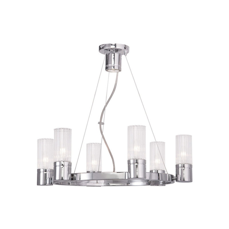 6 - Light Wagon Wheel Chandelier