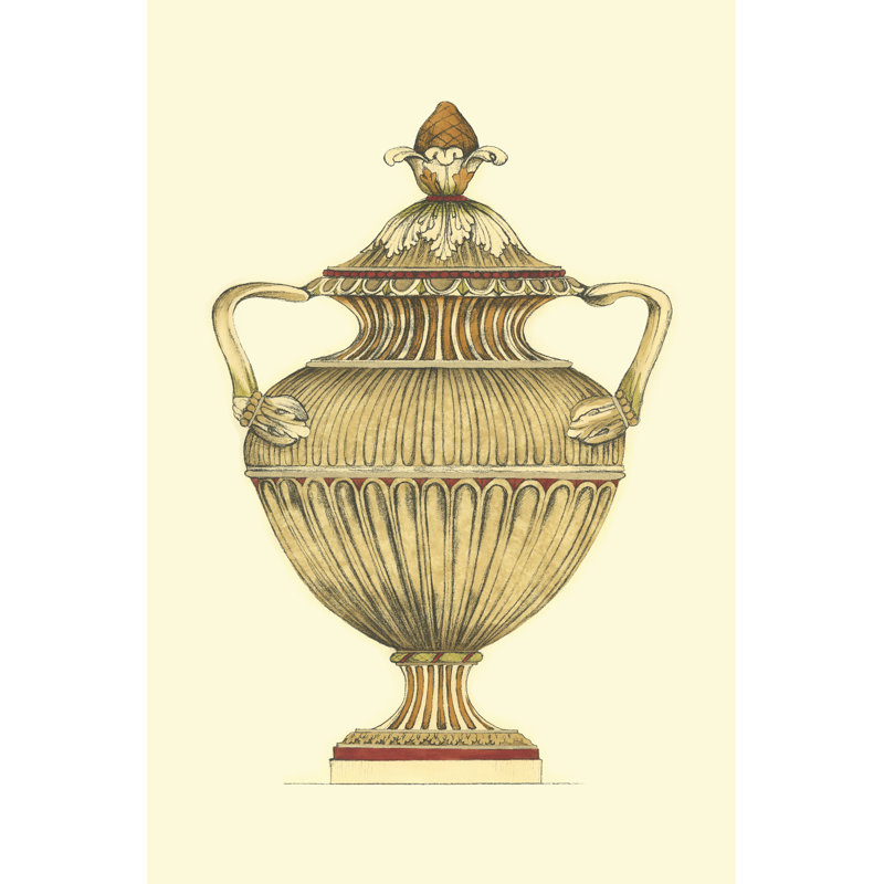 Neutral Urn Sketch IV - Wrapped Canvas Print, 46cm H x 30cm W