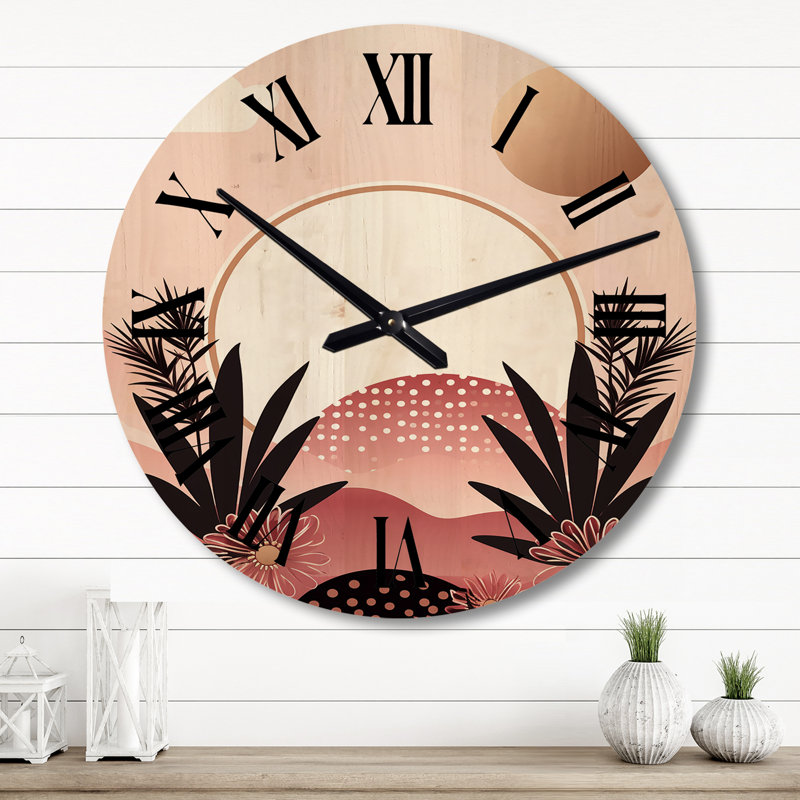 Horloge murale en bois massif Stuthi, Grand
