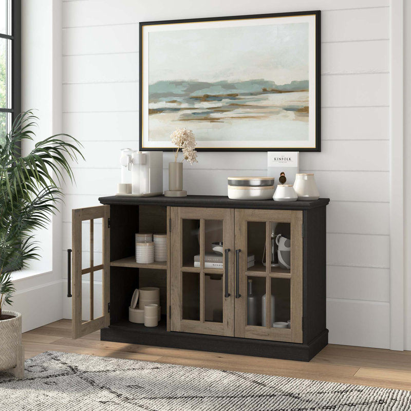 Blima Accent Cabinet, Vintage Black/Restored Tan Hickory