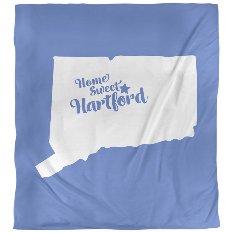 Housse de couette hartford connecticut, Housse de couette pour très grand lit, Bleu, Microfibre