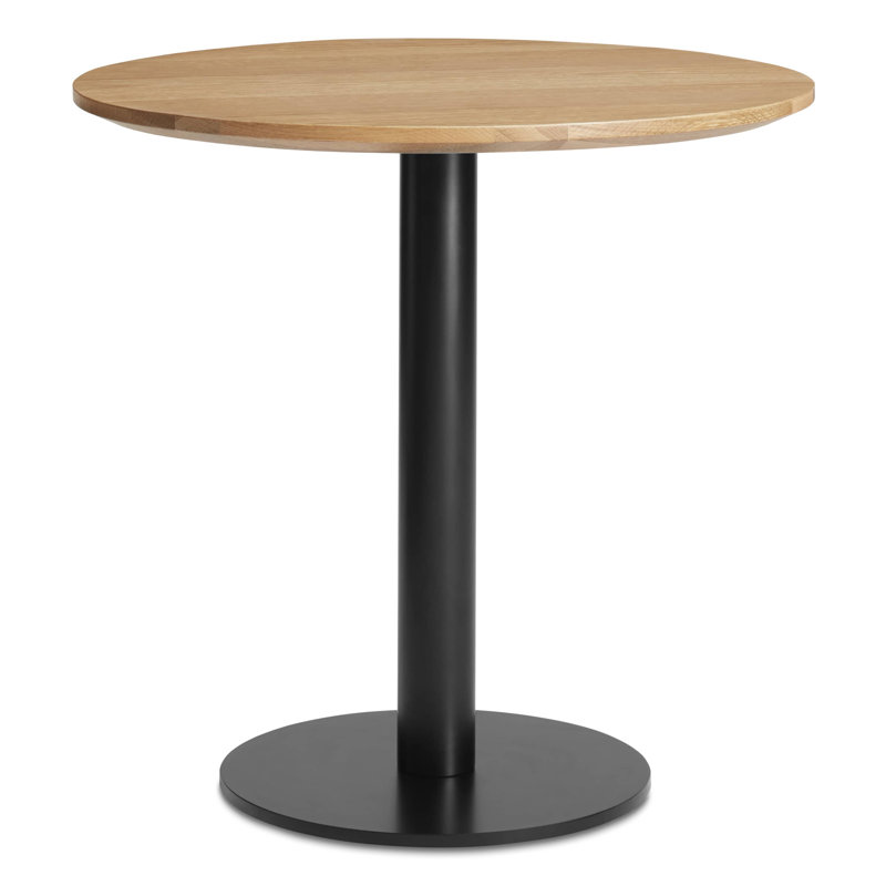 Easy Round Dining Table, Matte Black, 29" H x 30" W x 30" L, White Oak