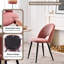  Modern Minimalist Horseshoe Velvet Dining Chair - Upholstered Hollow Back Chair - Black Metal Legs-641309008
