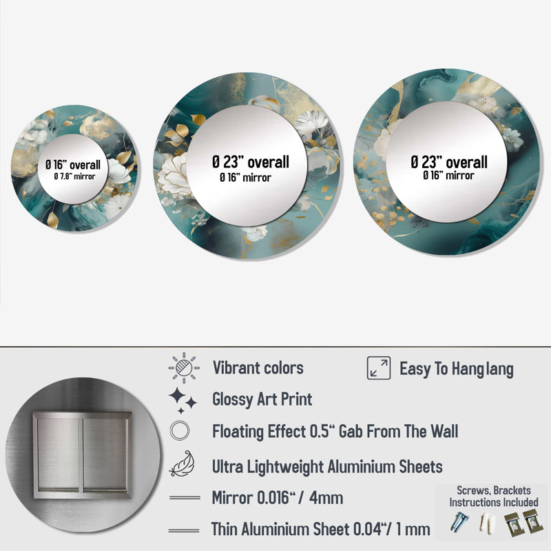 Halcombe Metal Round Mirror